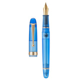 Asvine V126 Vacuum Filling Fountain Pen EF/F/M Nib, Beautiful Transparent Brown/ Matte Blue, White Acrylic Writing Gift Set