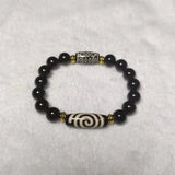 Men/Women`s Jewelry Bracelet Tibetan Spiral Ruyi 21 Eyes Totem Amulet DZI Bead 10mm Agate Beads String Free Shipping