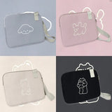 Casual Cute Carton Lines Puppy Bear Tablet Inner Bag for 13 Inch IPad Pro Student Portable Crossbody Span Computer E-book Case