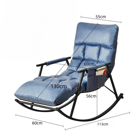 Modern Foldable Bedroom Lazy Balcony Leisure Shaking Chair, Home Lunch Rest Sofa, Adult Armchair Recliner Chair Rocking Chair