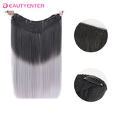 Synthetic Clips In Hair Long Wave Clip In Hair Extension Synthetic Wig Hair Extensions Ombre Gradient color Hairpieces