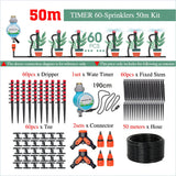 50-5M Garden 13cm Sprinkler Drip Wateing Systems Smart Timer 1/4“ Hose Automatic Irrigation Equipment for Greenhouse Bonsai Yard