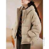 Women's Autumn Winter Down Cotton Parkas 2023 Hooded Thick Korean Fashion Short Cotton Jacke Female Simplicity Outerwe