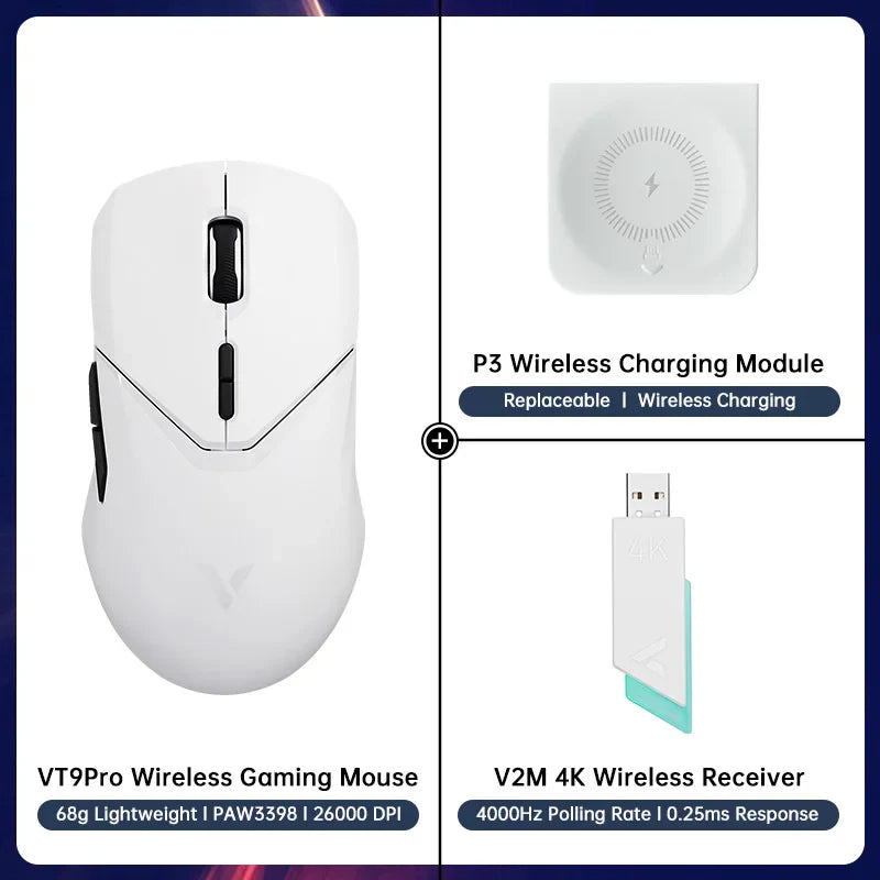 Rapoo VT9PRO Wireless Gaming Mouse Esports Grade 68g Ultra-Light 26000DPI 8 Buttons Optical PAW3398 Computer Mouse For Laptop PC