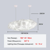 Cloud Chandelier Restaurant Lamps Modern White Floating Cloud Pendant Light Dining Room Hanging Lamp Kitchen Island Decor Light