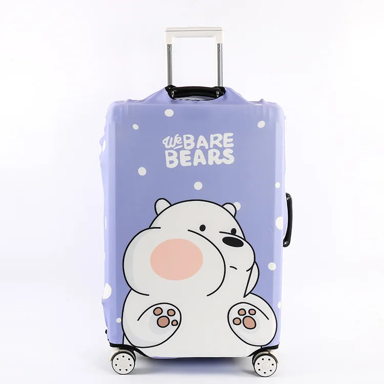 Luggage Protective Cover  Bear Pattern Suitcase Dustproof Cover Trolley Stretch Fabric Case Elastic Travel Accessories