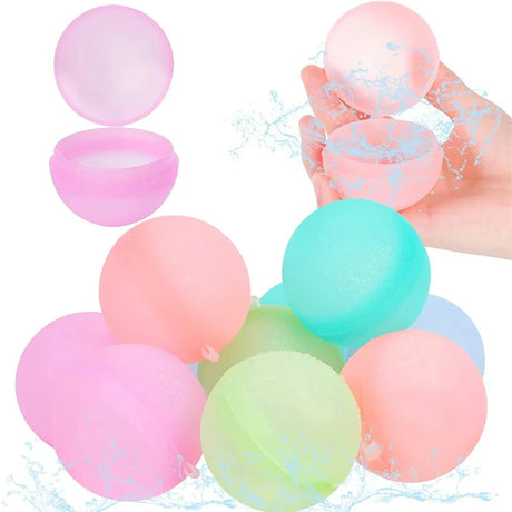 10 Pcs Reusable Water Balloons for Kids Adults Outdoor Activities, Kids Pool Beach Bath Toys Water Bomb for Summer Games