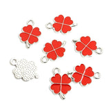 Dopamine Four-leaf Clover Enamel Charms 20pcs DIY Necklace Bracelet Earrings Keyring Amulet Pendants Creative Gift Accessories