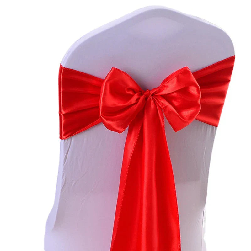 10/100pcs Satin Chair Bow Sashes Wedding Chair Knots Ribbon Butterfly Ties For Party Event Hotel Banquet Home Decoration