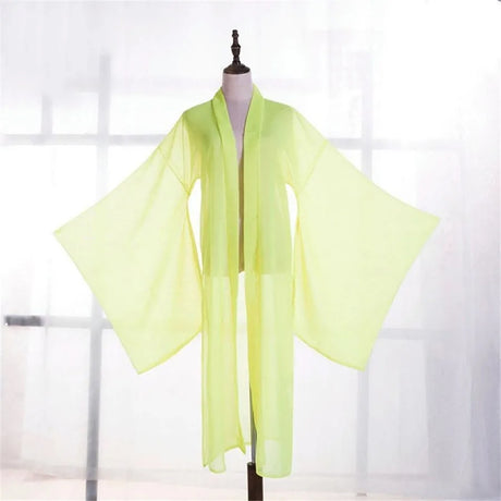 Hanfu Cardigan Ancient Chinese Sleeve Shirt Tang Dynasty Thin Chiffon Classical Folk Dance Clothes Cosplay Stage Costume