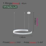 Ceiling chandelier Pendant lights Chandeliers for dining room LED Bedroom living room nordic home decor Modern Round ring lamps