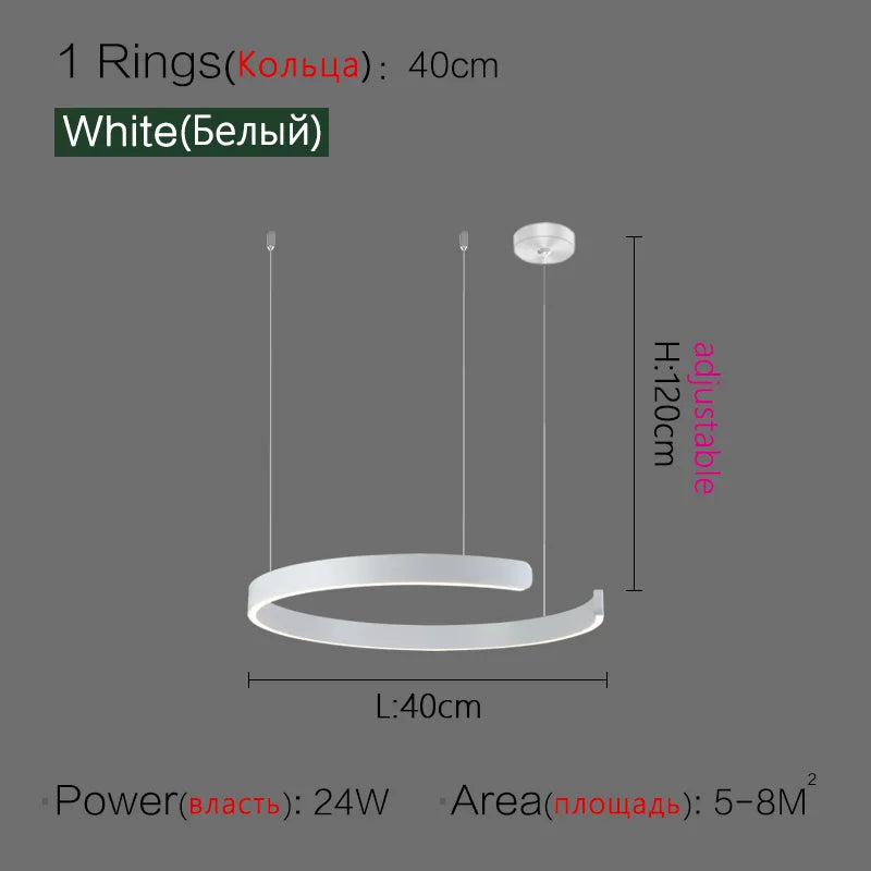 Ceiling chandelier Pendant light Chandeliers for dining room LED Bedroom living room nordic home decor Modern Round ring lamps