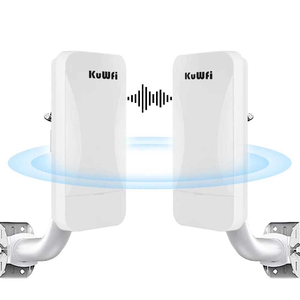 KuWfi 300Mbps Wifi Router Outdoor Wireless Bridge 2.4G Wireless Repeater Wifi Extender Point to Point 1KM With WAN LAN Port