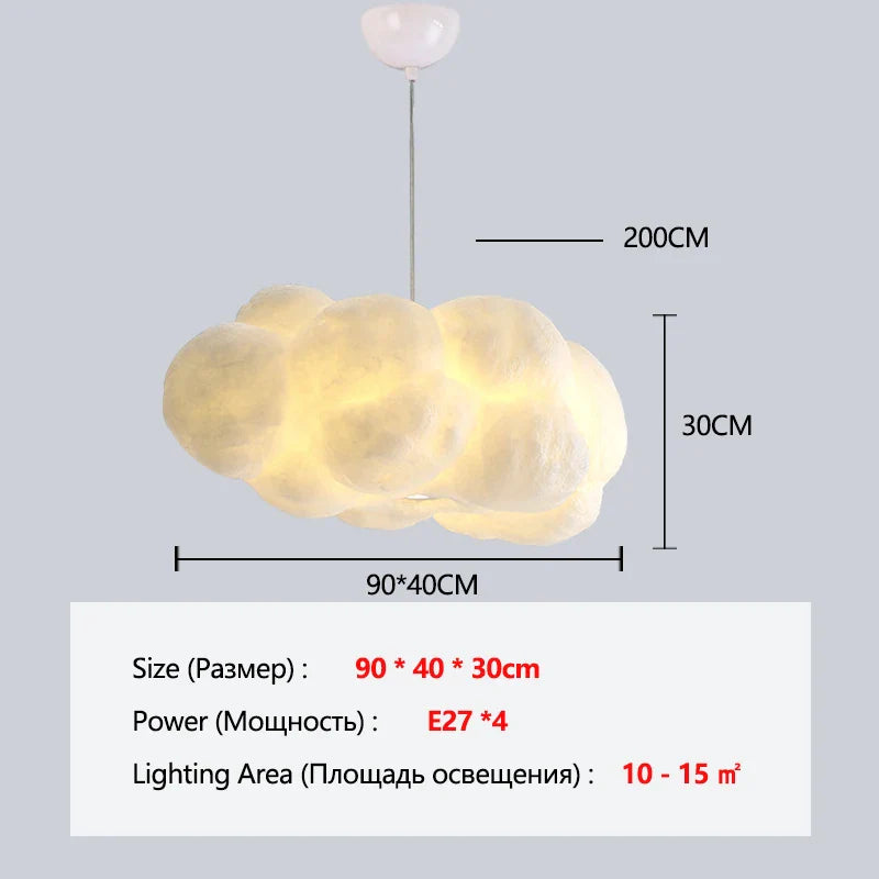 Cloud Chandelier Restaurant Lamps Modern White Floating Cloud Pendant Light Dining Room Hanging Lamp Kitchen Island Decor Light