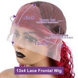 Rosabeauty 250 Density 99J Burgundy 13x4 13X6 HD Body Wave Lace Front Human Hair Wigs 40 Inch Red Colored Frontal Wig for Women