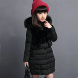 2023 Winter Warm Jackets for Girls Fashion Fur Hooded Children Girls Waterproof Outwear Kids Cotton Lined Parkas