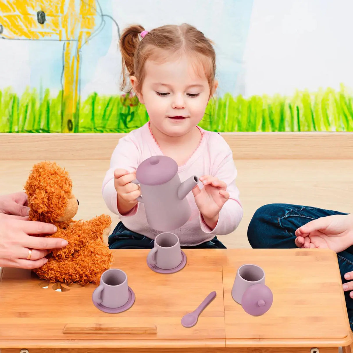 TYRY.HU 7pcs Mini Cups Set Pretend Play Toys For Girls Boy Soft Silicone Feeding Cup Early Education Toys Miniature Tableware