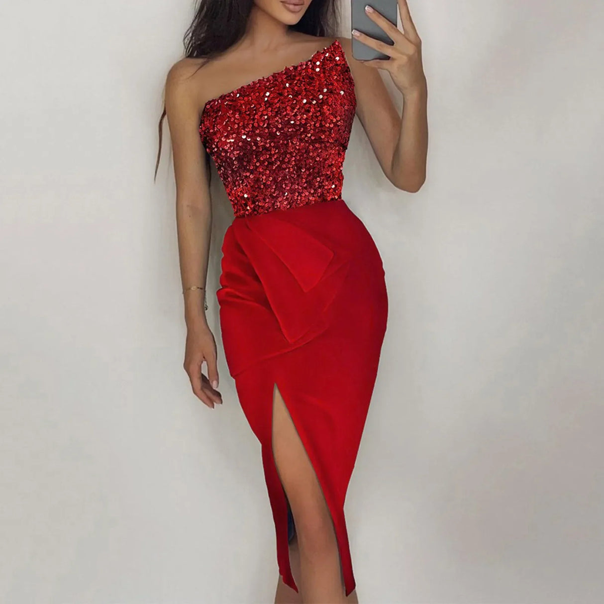 Dresses For Women 2024 Ladies Autumn Winter Sleeveless Stitching Glitter Sparkly Sequin Dress Cocktail Evening Party Dress