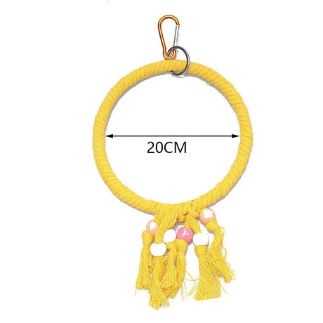 Pet Bird Toys Parrot Swing Rings Toy Colorful Cotton Rope Rings Bird Supplies Cotton Rope Toy Bird Cage Accessories Decor