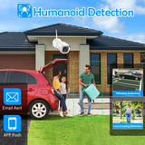 Gadinan 3MP Outdoor WiFi Camera Kit 2.8mm AI Face Detect Audio Security CCTV Humanoid Detection NVR Video Surveillance System