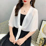 Korean Solid Chiffon Transparent Sunscreen Shawl Female Summer Air Conditioned Blouse Cardigan Neck Guard Cloak Silk Scarf R13