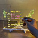 Acrylic LED Luminous Draw Board Toy For Kids Anti Scratch Adjustable Erasable Letter Message Board Christmas Gift