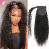 Water Wave Ponytail Human Hair Wrap Around Ponytail Extensions Remy Hair Ponytails Clip in Hair Extensions 28 30 Inches