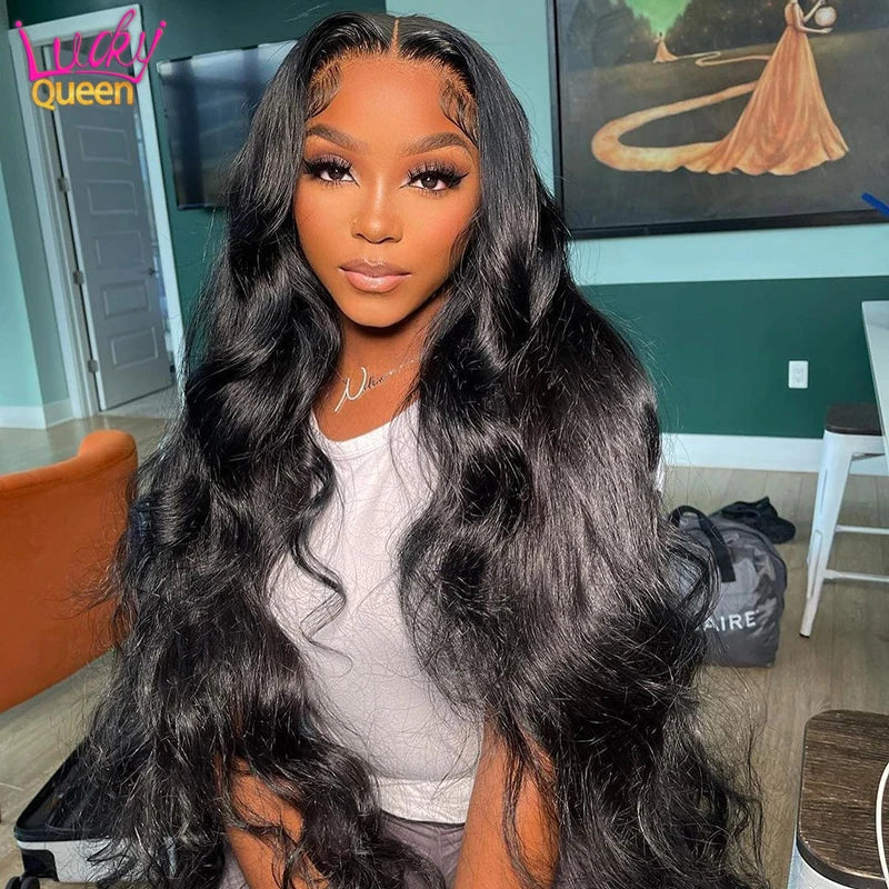 Ombre Blonde 13X4 Transparent Lace Front Human Hair Wig Brown Root Glueless Body Wave Ash Blonde 5X5 Closure Wig Pre Plucked