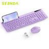 Seenda Full-Size Keyboard with Phone Holder 2.4G Silent USB Wireless Mouse and Keyboards for MacBook Windows Computer Desktop PC