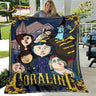 3D Cartoon Coraline Blanket,Flannel Blanket Throw Blanket,Children's Warm Blanket for Home Living Room Bedroom Beds Sofa Office