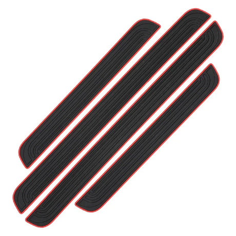 4pcs Rubber Car Door Sill Scuff Covers Black Door Panel Guards Protector Trim Anti-scratch Exterior Parts Car Decor Accessories