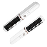 Cordless Hair Hot Air Brush Comb Salon Negative Ionic Straightener & Curler