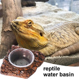 Snake Water Bowl Resin Reptile Food Dish Bearded Dragon Bowl Bearded Dragon Bowl Rock Terrarium Bowls Food Water Storage Basin