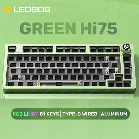 LEOBOG Hi75 Sugar65 Custom Mechanical Keyboard Aluminum Kits Hot Swap Wired Gaming Keyboard RGB Gamer Gasket Keyboard With Knob