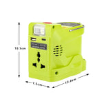 200W Power Inverter Generator for Ryobi 18V Lithium Battery,DC 18V To AC 120V 220V Portable Power Station with 280lm LED Light