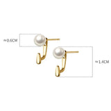 WANTME 925 Sterling Silver Trend Statement Synthetic Pearl Ear Hook Korean Cute Teenager Daily Earring Jewelry Women Accessories