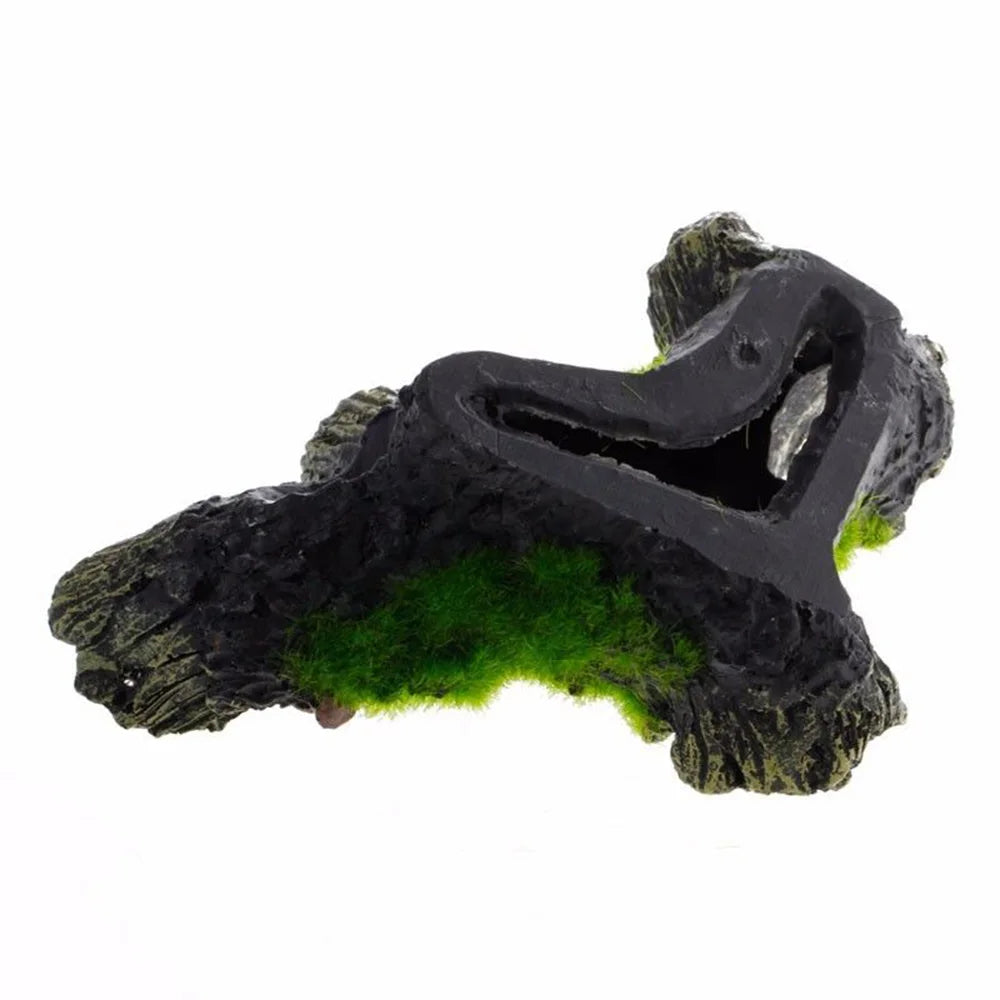 Aquarium Mountain View Moss Tree Moss Driftwood Resin Cave Fish Tank Ornament Decoration