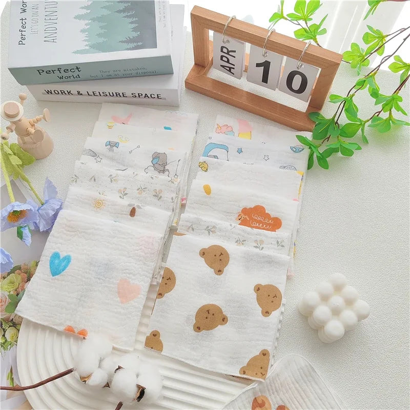 4pcs Baby Towel New Born Items Stuff Soft Muslin Squares Infant Newborn Hand Bath Shower Face Towels Cotton Gauze Baby Washcloth