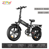 ZPW A1 20 inch Ebike 1000W 48V 20AH Off-road Adult Electric Bike Folding Mountain Snow Fat Tire Electric Bicycle