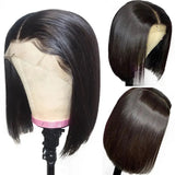 Malaysian Straight Short Bob 13x4 Lace Frontal Wig Pre Plucked Bone Straight Lace Front Human Hair Wigs For Women