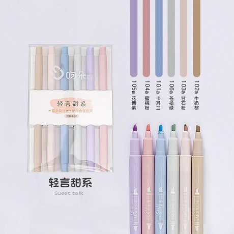 Soft Head Color Pen Color Pen Set Kawaii Highlighter Macaron Morandi Marker Pen Painting Art Notes Special School Supplies