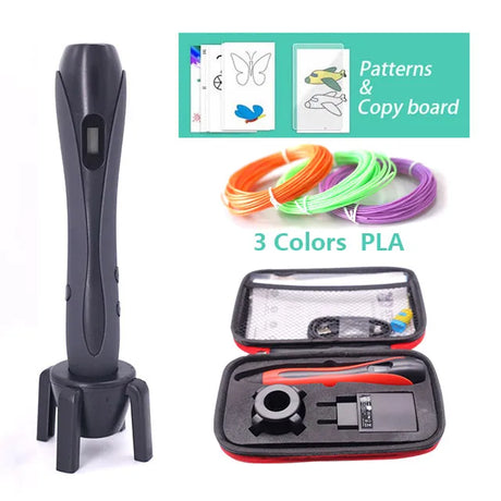 Versatile 3D Printing Pen Set with 20 Vibrant Filament Colors, Free Pattern Templates, and Travel Case