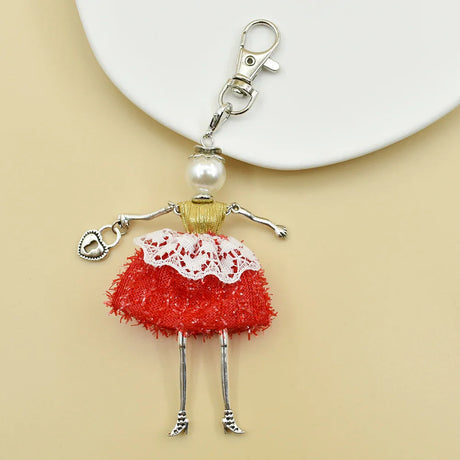 YLWHJJ brand Doll Handmade Cute charm keychain for Women Car Pendant Girls fashion Jewelry Bag key chains Accessories key ring