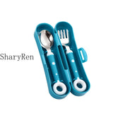 Baby Gadgets Lollipop Baby Spoon Fork Children Utensil Stainless Steel Toddler Dinnerware Cutlery Infant Feeding Tableware Set