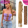 28 Inch Long DIY Braided Ponytail Extension with Hair Tie Straight Wrap Around Hair Extensions Ponytail Synthetic Hairpiece 100G