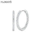 Minimalist 925 Silver Needle 15mm Crystal Hoop Earring for Women Tiny Exquisite Huggie Earrings hoop Party Fashion Jewelry Gift