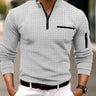 New spring and autumn men's checkerboard checkered POLO shirt zip-up collar sports polo shirt