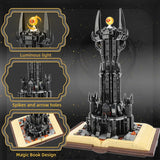 Creative Black Tower Magic Book Building Block Book Expert Ideas Bricks Dark Tower with Lights 13018 Decor Toys For Kids  Gifts