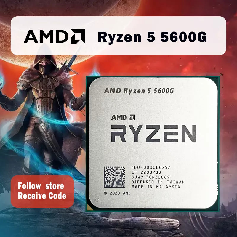 NEW AMD Ryzen 5 5600G R5 5600G 3.9GHz Six-Core Twelve-Thread 65W CPU Processor L3=16M 100-000000252 Socket AM4