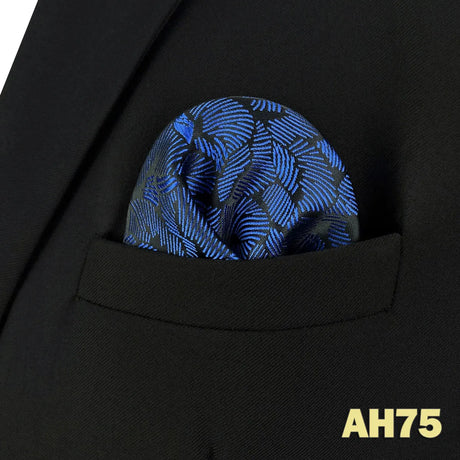 Blue Floral Paisley Mens Pocket Square Classic Silk Purple Hanky Business Fashion Handkerchief Wedding